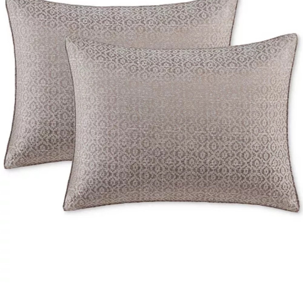 2 standard shams 20" x 26" jacquard weave to geometric print